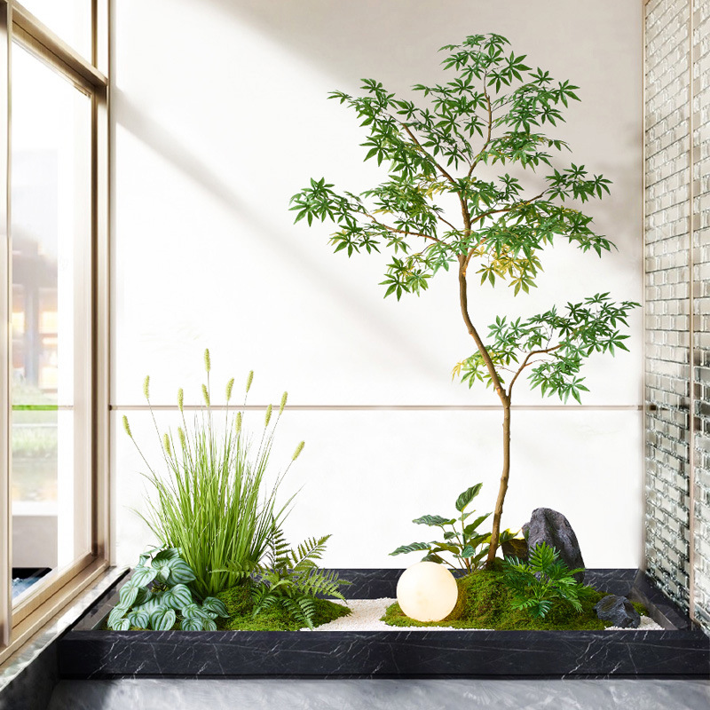 綠植楓樹樹南天竹北歐ins風(fēng)室內(nèi)外櫥窗裝飾大型中式假樹造景